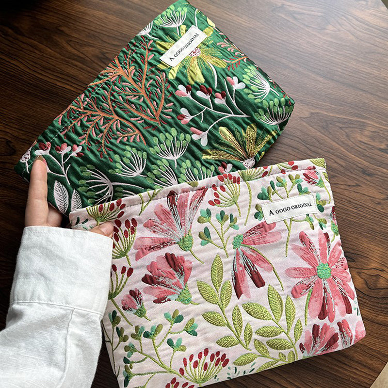 Vintage Blomst Broderet Taske