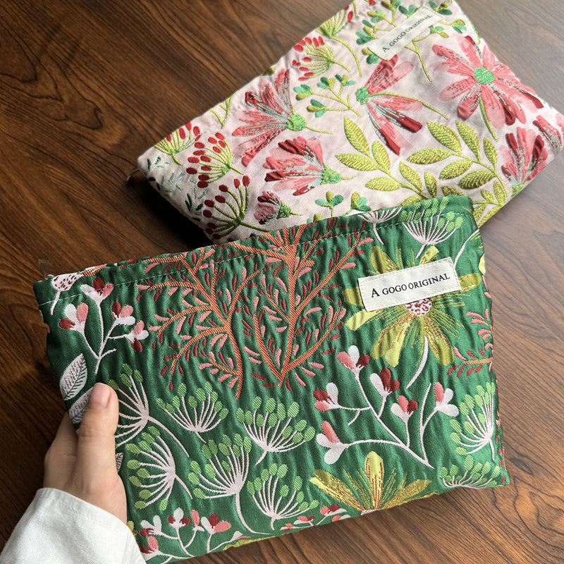 Vintage Blomst Broderet Taske