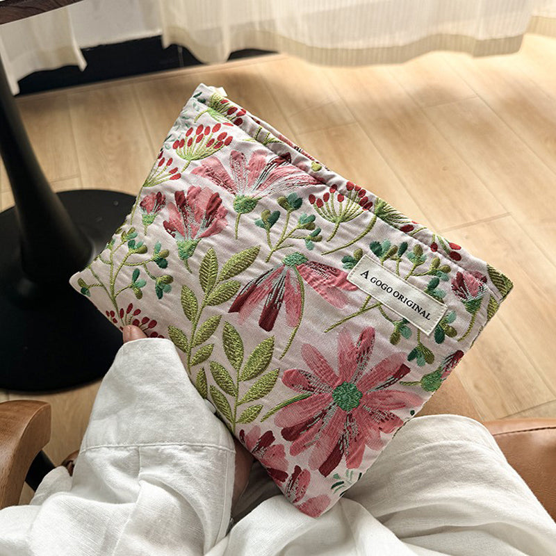 Vintage Blomst Broderet Taske