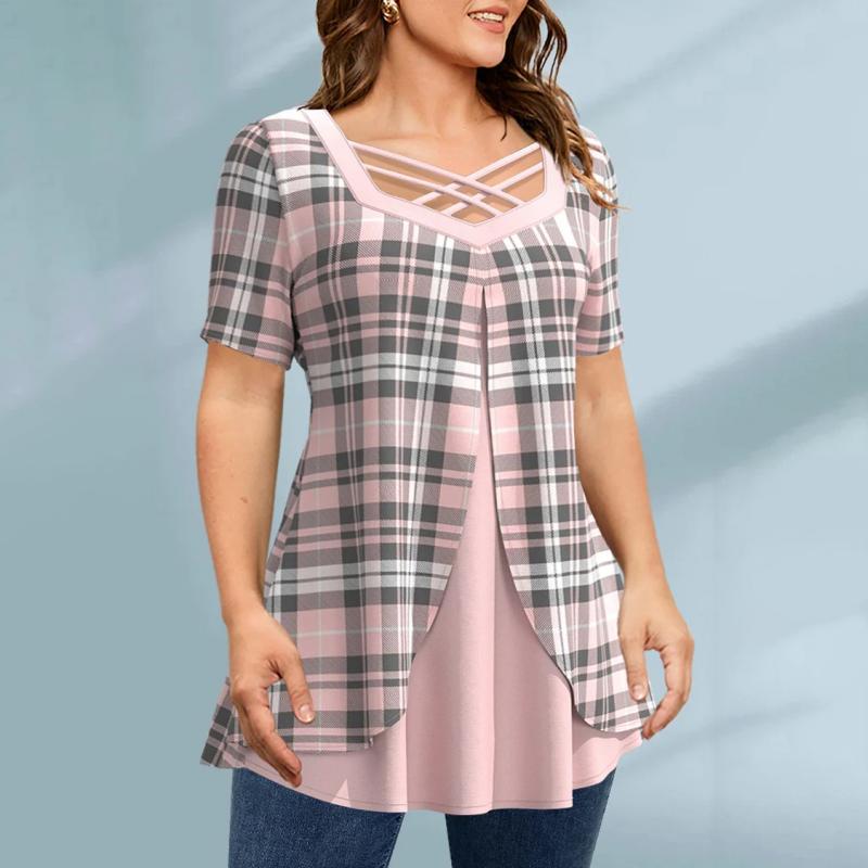 Elegant Plaid Bluse