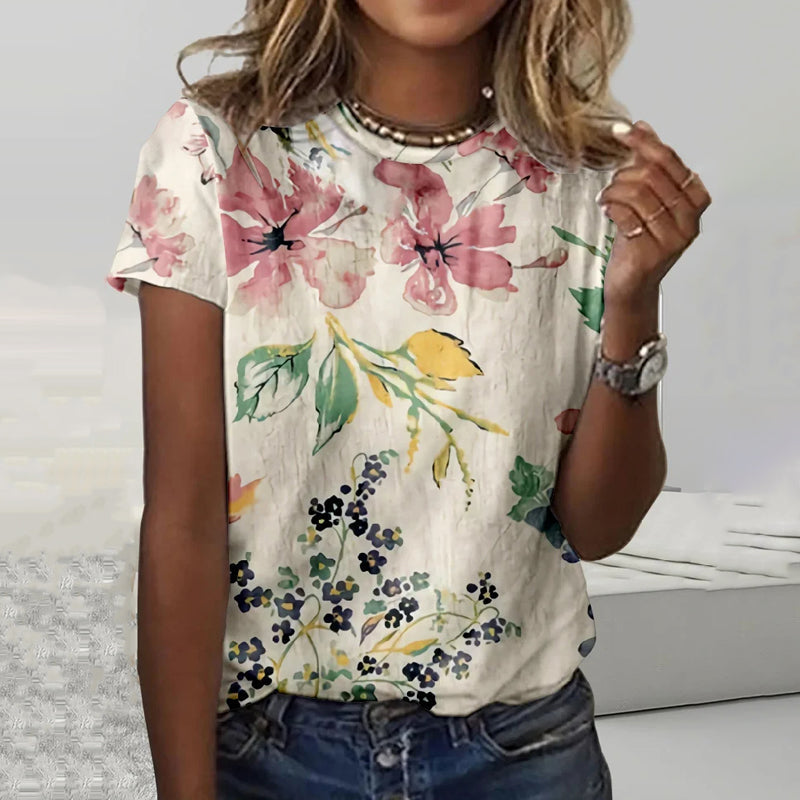 Vintage T-Shirt Med Blomsterprint