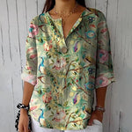 Vintage Bluse Med Blomsterprint