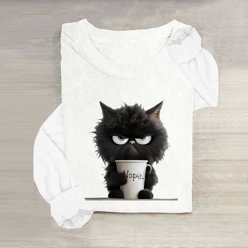 Creative T-Shirt With Cat Print