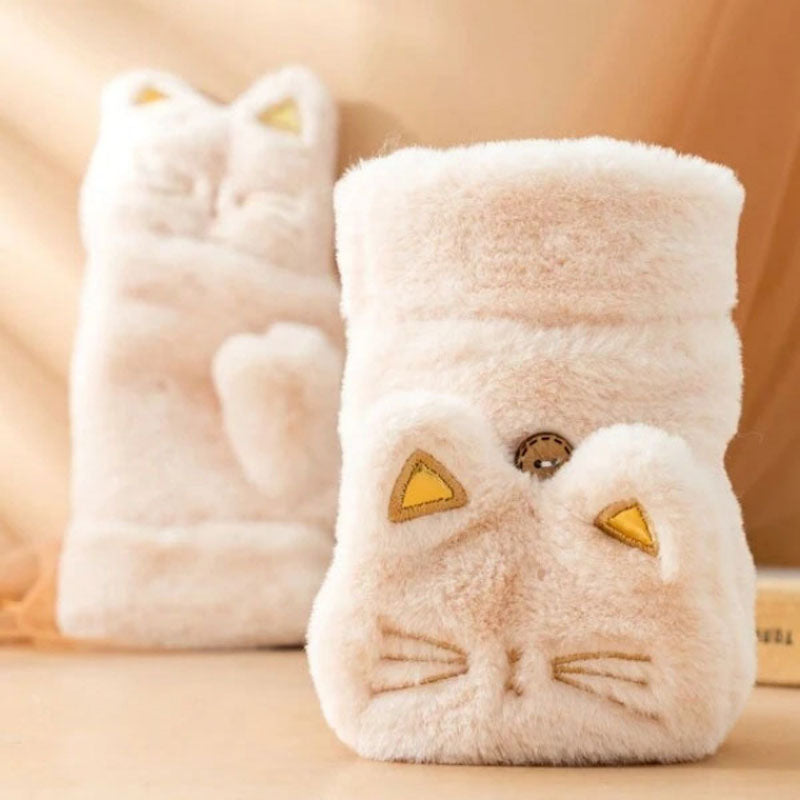 Cartoon Cat Plush Gloves