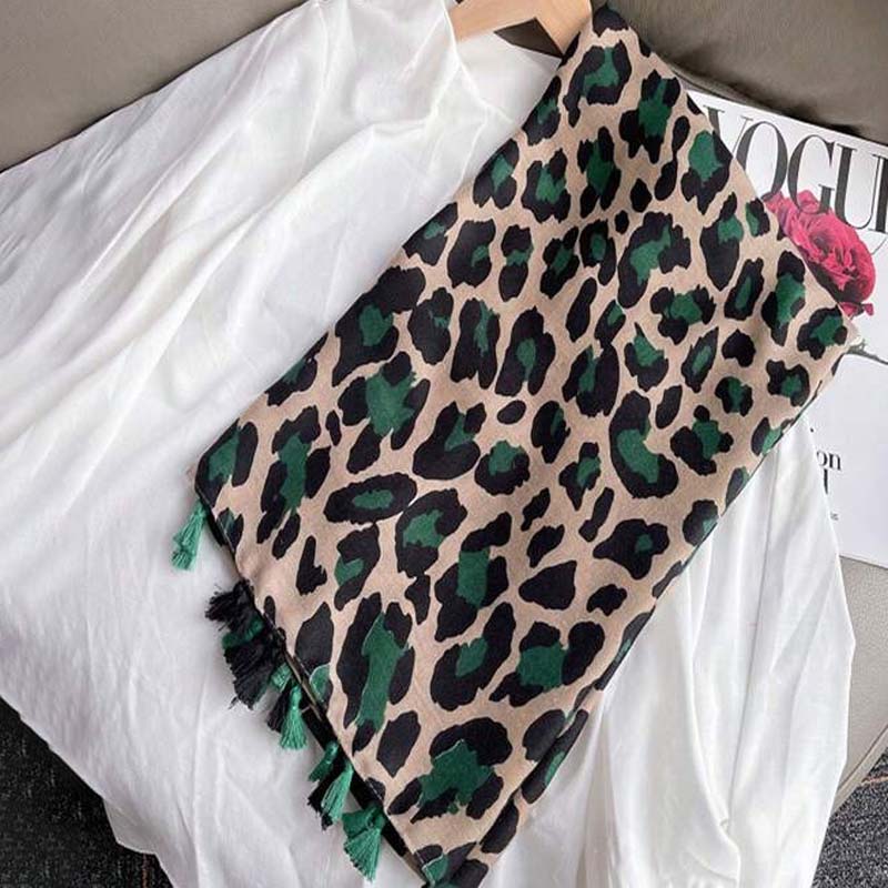 Casual Leopardprint Tørklæde