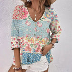 Vintage Bluse Med Blomsterprint