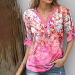 Afslappet Bluse Med Blomsterprint