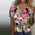 Farverig Bluse Med Blomsterprint