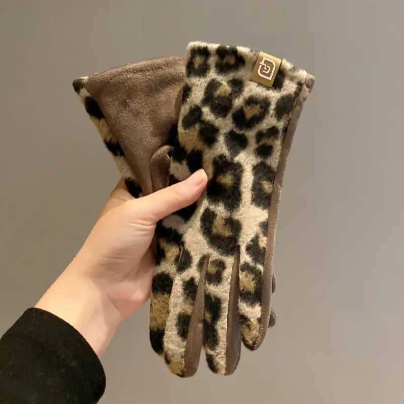 Leopardprint Varme Handsker