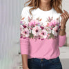 Afslappet T-Shirt Med Blomsterprint