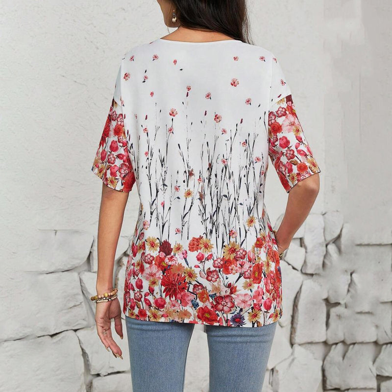 Vintage T-Shirt Med Blomsterprint