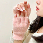 Warm plush gloves