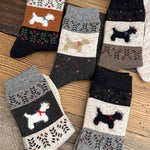 Warm Puppy pattern socks