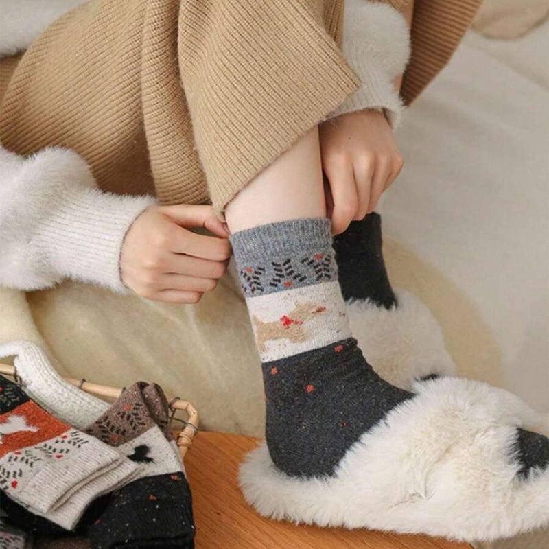 Warm Puppy pattern socks