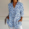 Vintage Bluse Med Etnisk Print