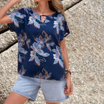 Afslappet Bluse Med Blomsterprint