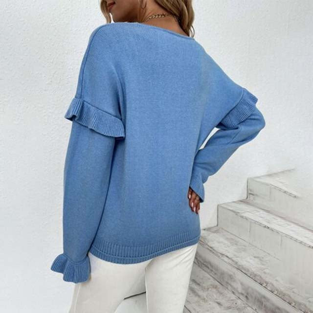 Afslappet Ensfarvet Sweater