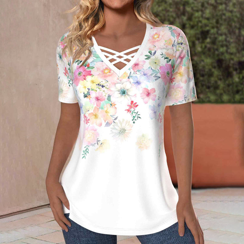 Afslappet Bluse Med Blomsterprint