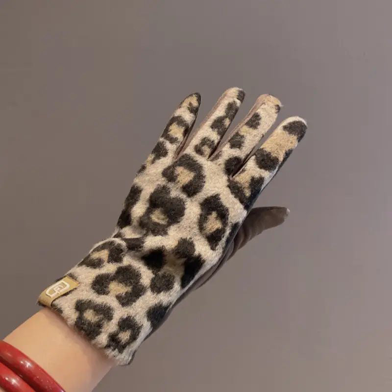 Leopardprint Varme Handsker