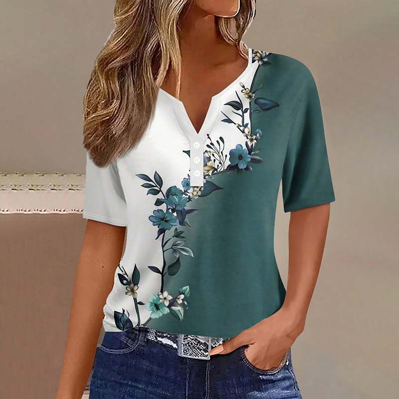 Vintage Bluse Med Blomsterprint