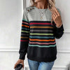 Afslappet Farverig Stribet Sweatshirt