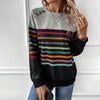 Afslappet Farverig Stribet Sweatshirt