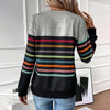 Afslappet Farverig Stribet Sweatshirt