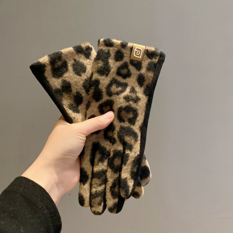 Leopardprint Varme Handsker