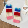 Colorful Striped Plush Gloves