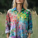 Colorful blouse with flower print