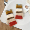 Colorful Striped Plush Gloves