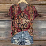 Vintage T-Shirt Med Etnisk Print