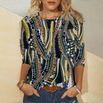 Vintage T-Shirt Med Abstrakt Tryk