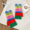 Colorful Striped Plush Gloves