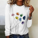 Afslappet T-Shirt Med Blomsterprint