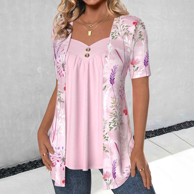 Elegant Bluse Med Blomsterprint