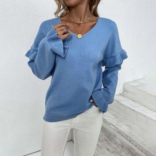 Afslappet Ensfarvet Sweater