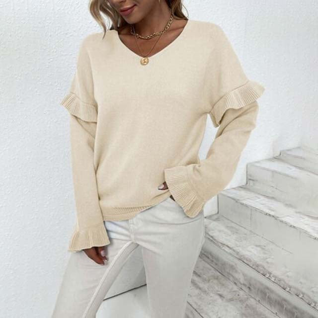 Afslappet Ensfarvet Sweater