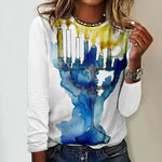 Casual T-Shirt Med Abstrakt Tryk
