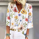 Elegant Bluse Med Blomsterprint