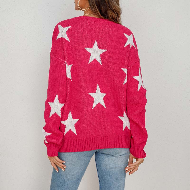 Afslappet Stjernestrikket Sweater