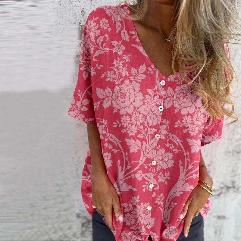 Afslappet Blomsterprint Bluse