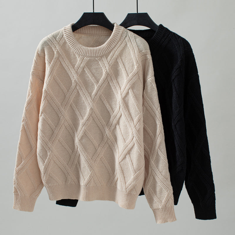 Ensfarvet Casual Sweater