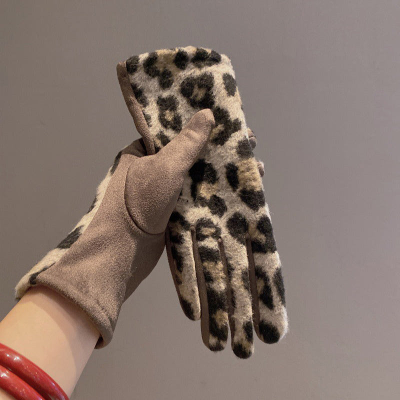 Leopardprint Varme Handsker