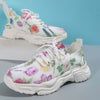 Afslappede Sneakers Med Blomsterprint