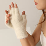 Warm plush gloves