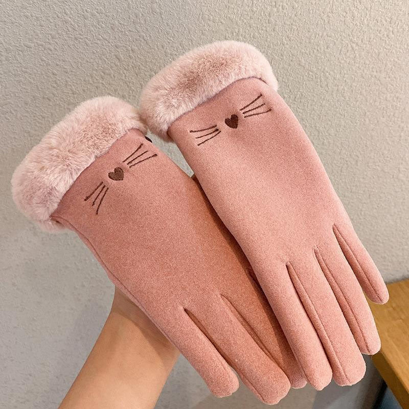 Warm plush gloves