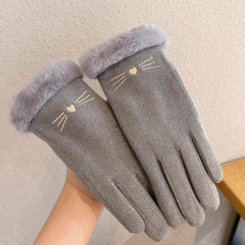 Warm plush gloves