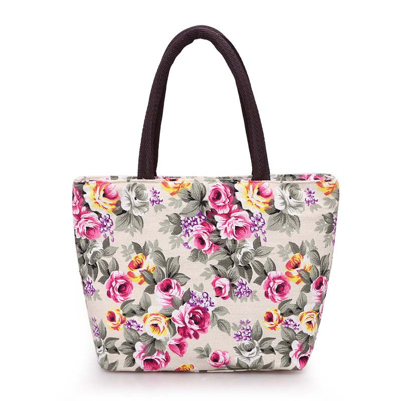 Vintage Taske Med Blomsterprint