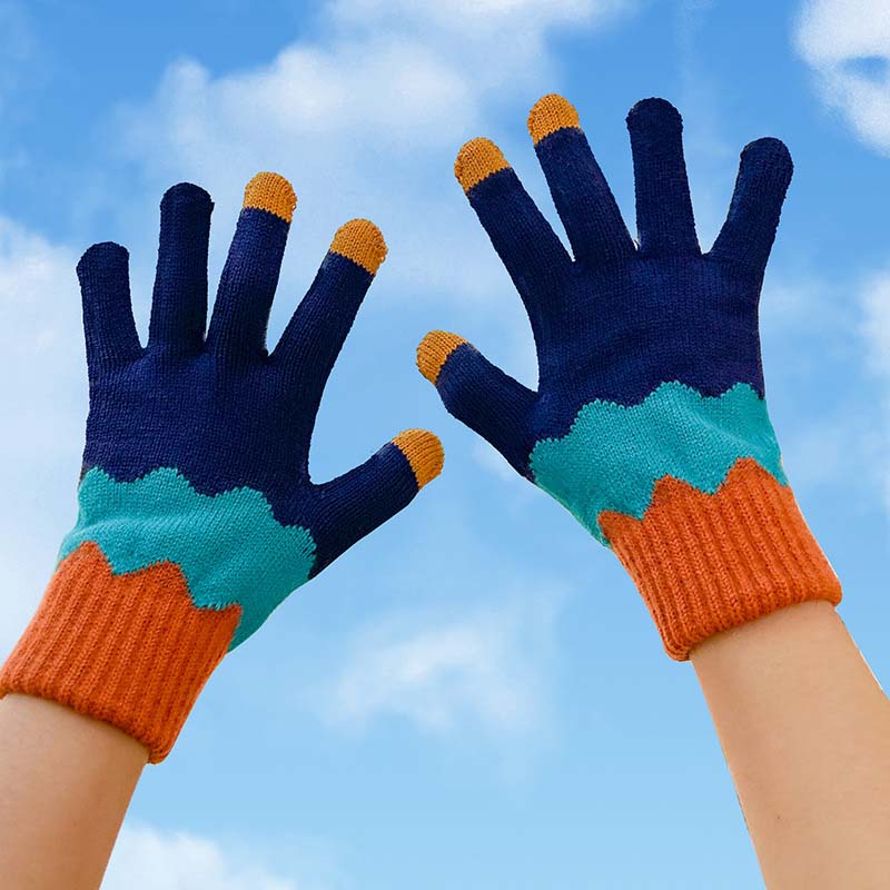 Casual Color Block Gloves